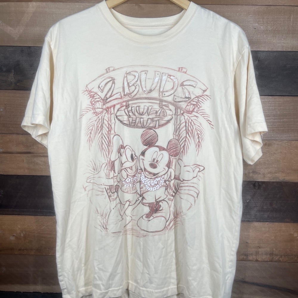 Disney World 2 Buds Mickey Mouse Donald Duck Tiki Kingdom T Shirt M
